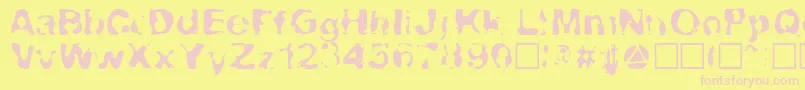 Lava-fontti – vaaleanpunaiset fontit keltaisella taustalla