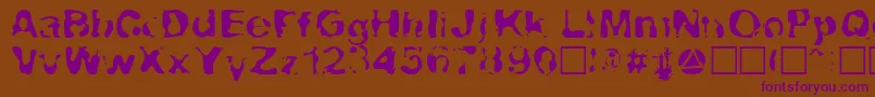 Lava-Schriftart – Violette Schriften auf braunem Hintergrund