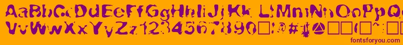 Lava-Schriftart – Violette Schriften auf orangefarbenem Hintergrund