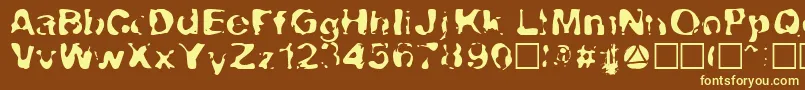 Lava-fontti – keltaiset fontit ruskealla taustalla