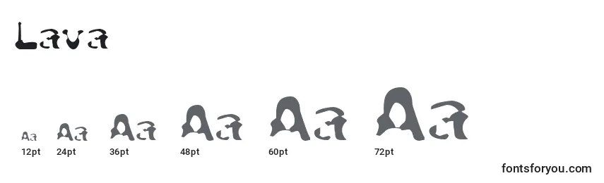 Размеры шрифта Lava