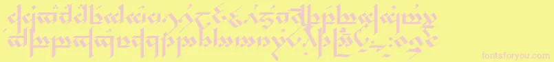 TengwarNoldor-Schriftart – Rosa Schriften auf gelbem Hintergrund