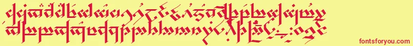 TengwarNoldor Font – Red Fonts on Yellow Background