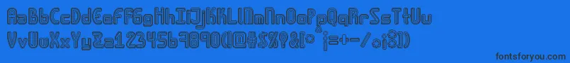 Amplitudesdoublestroke Font – Black Fonts on Blue Background