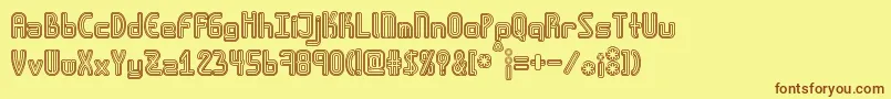 Amplitudesdoublestroke Font – Brown Fonts on Yellow Background