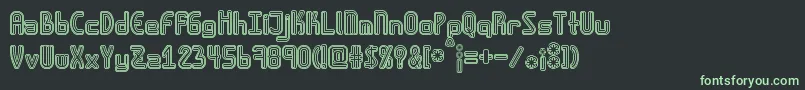 Amplitudesdoublestroke Font – Green Fonts on Black Background