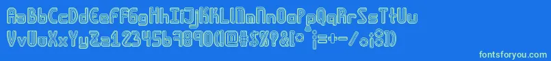 Amplitudesdoublestroke Font – Green Fonts on Blue Background