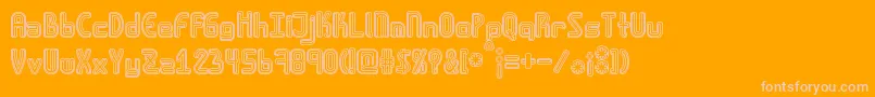 Amplitudesdoublestroke Font – Pink Fonts on Orange Background