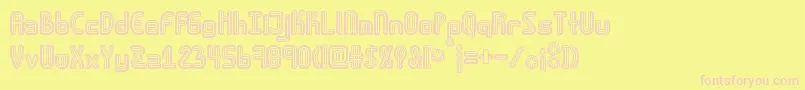 フォントAmplitudesdoublestroke – ピンクのフォント、黄色の背景