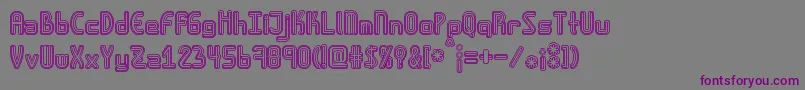 Czcionka Amplitudesdoublestroke – fioletowe czcionki na szarym tle
