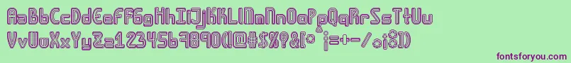 Amplitudesdoublestroke Font – Purple Fonts on Green Background