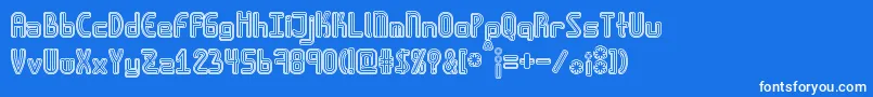 Amplitudesdoublestroke Font – White Fonts on Blue Background