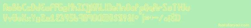 Saiba mais sobre a fonte Amplitudesdoublestroke Fonte Amplitudesdoublestroke – fontes amarelas em um fundo verde