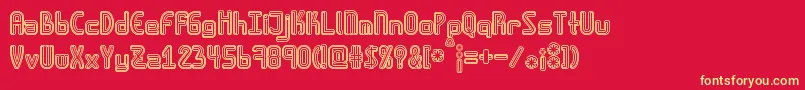 Amplitudesdoublestroke Font – Yellow Fonts on Red Background