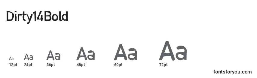 Dirty14Bold Font Sizes