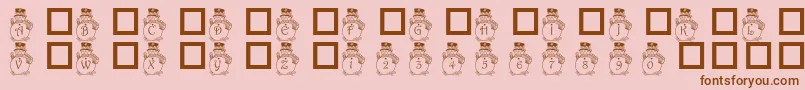 Pf Snowman3-fontti – ruskeat fontit vaaleanpunaisella taustalla