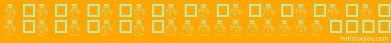 Czcionka Pf Snowman3 – zielone czcionki na pomarańczowym tle