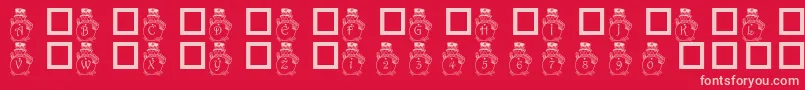 Pf Snowman3 Font – Pink Fonts on Red Background