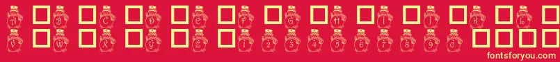 フォントPf Snowman3 – 黄色の文字、赤い背景