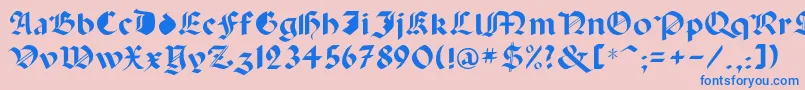Lisätietoja Paganini-fontista Paganini-fontti – siniset fontit vaaleanpunaisella taustalla