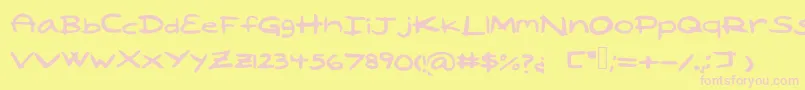 Laila-fontti – vaaleanpunaiset fontit keltaisella taustalla