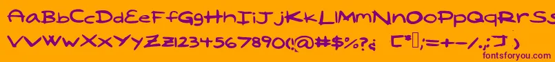 Laila-fontti – violetit fontit oranssilla taustalla