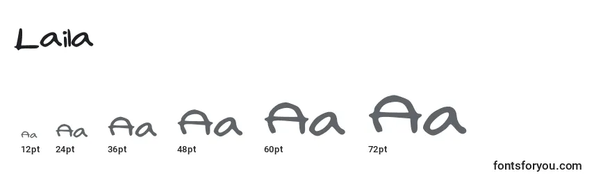 Размеры шрифта Laila