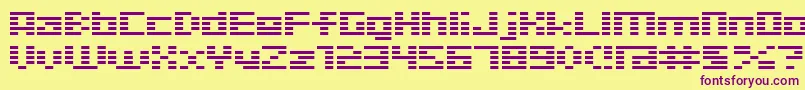 D3 Digitalism Font – Purple Fonts on Yellow Background