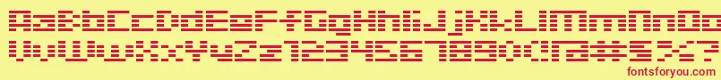 D3 Digitalism Font – Red Fonts on Yellow Background