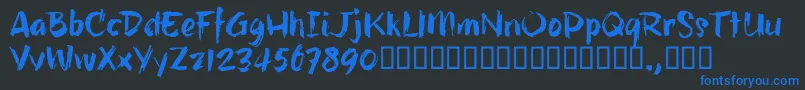 Шрифт HillbellyTrial – синие шрифты на чёрном фоне