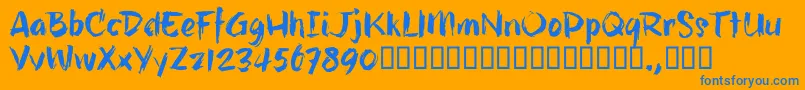 HillbellyTrial Font – Blue Fonts on Orange Background