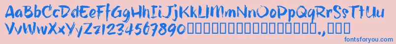 HillbellyTrial Font – Blue Fonts on Pink Background