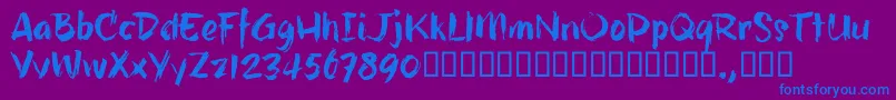 HillbellyTrial Font – Blue Fonts on Purple Background