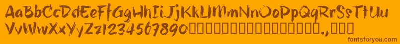 HillbellyTrial Font – Brown Fonts on Orange Background