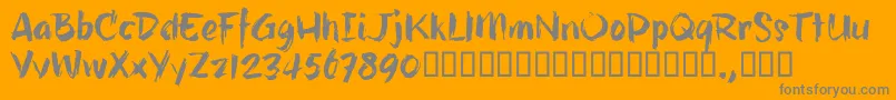 HillbellyTrial-Schriftart – Graue Schriften auf orangefarbenem Hintergrund