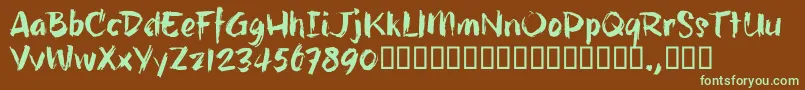 HillbellyTrial Font – Green Fonts on Brown Background