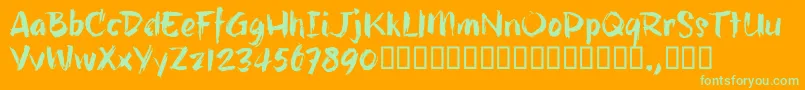 HillbellyTrial Font – Green Fonts on Orange Background