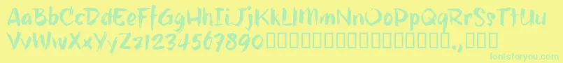 HillbellyTrial Font – Green Fonts on Yellow Background