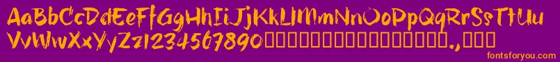 HillbellyTrial Font – Orange Fonts on Purple Background