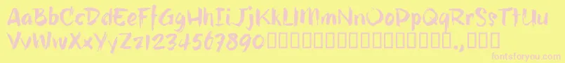 HillbellyTrial Font – Pink Fonts on Yellow Background