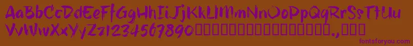 HillbellyTrial Font – Purple Fonts on Brown Background