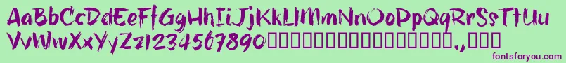 Шрифт HillbellyTrial – фиолетовые шрифты на зелёном фоне