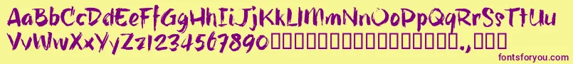 Шрифт HillbellyTrial – фиолетовые шрифты на жёлтом фоне