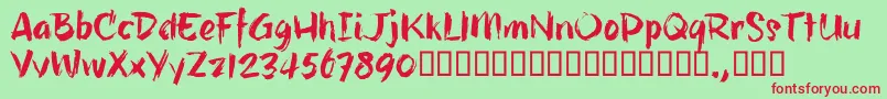 HillbellyTrial Font – Red Fonts on Green Background