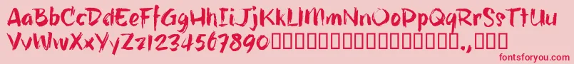 Czcionka HillbellyTrial – czerwone czcionki na różowym tle