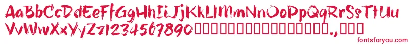 HillbellyTrial Font – Red Fonts on White Background