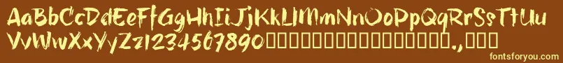 HillbellyTrial Font – Yellow Fonts on Brown Background