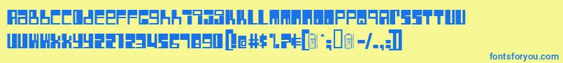 Rocket Font – Blue Fonts on Yellow Background