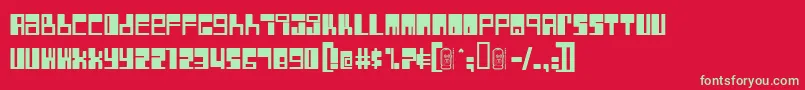 Rocket Font – Green Fonts on Red Background