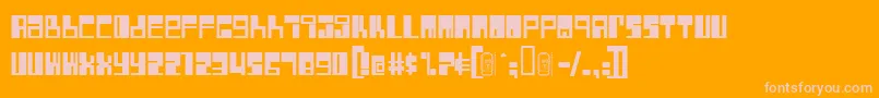 Rocket Font – Pink Fonts on Orange Background